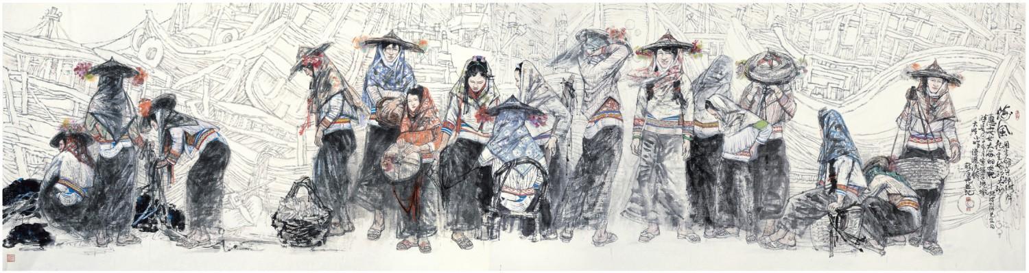 26 敬庭尧 海风 68cm×180cm 国画 缩图