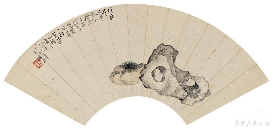 居廉 菖蒲奇石