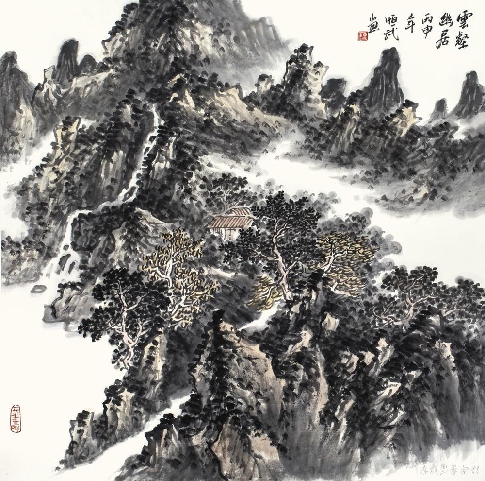 田恒武 云壑幽居  69×70cm 缩图