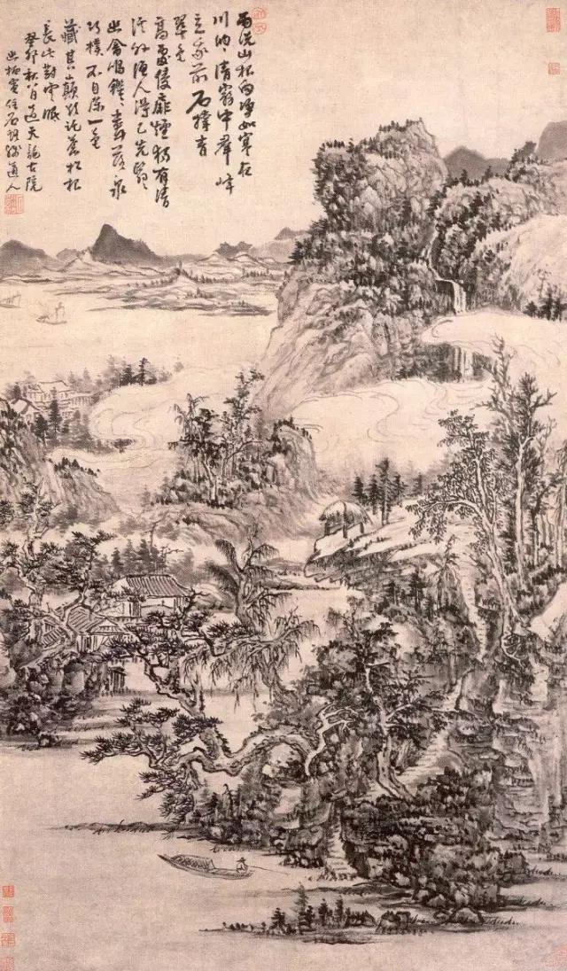 雨洗山根图 纸本墨笔 1663年作 纵103厘米横59.9厘米 北京故宫博物院藏.jpg