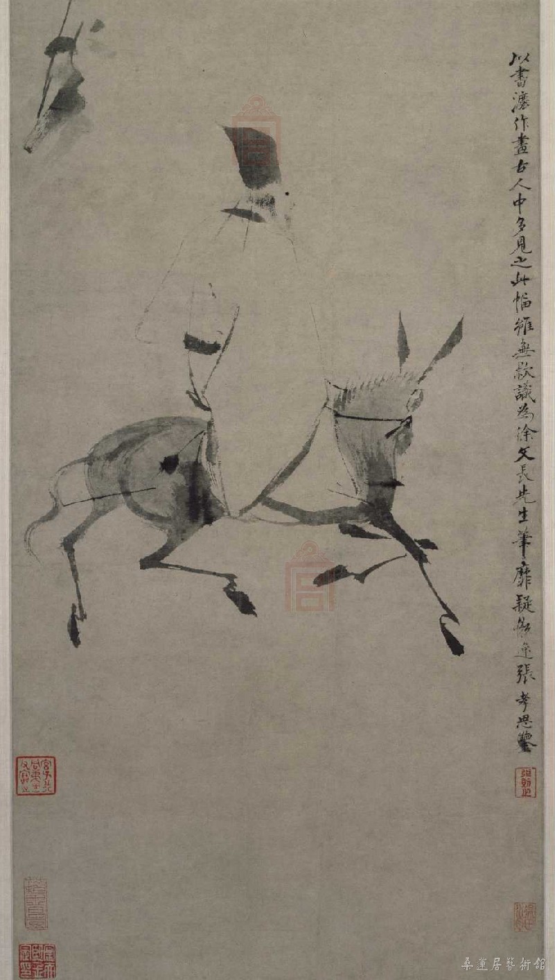 徐渭 驴背吟诗图 纸本水墨 112.2×30cm故宫博物院藏.jpg