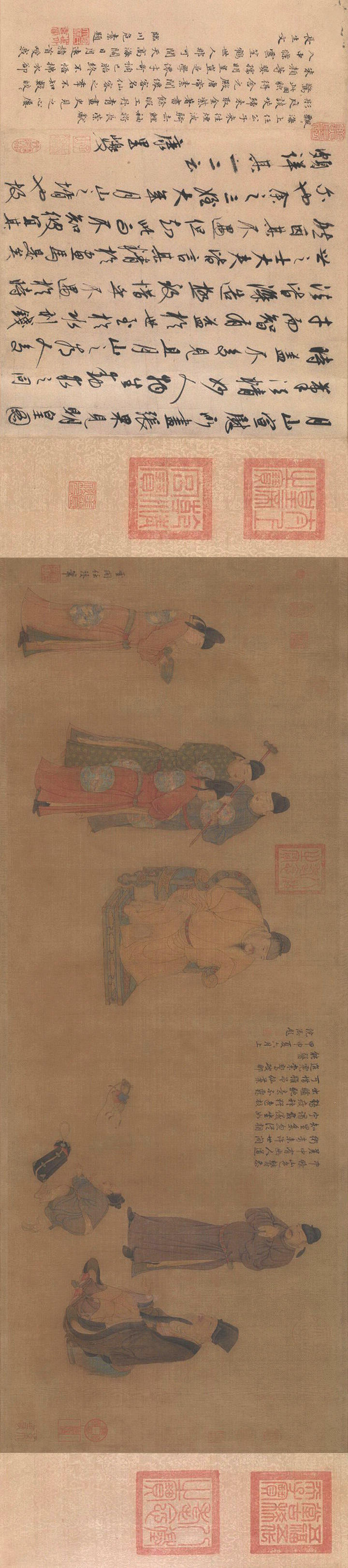元 任仁发 张果见明皇图 绢本设色 纵41.5cm，横107.3cm 故宫博物院藏 旋转