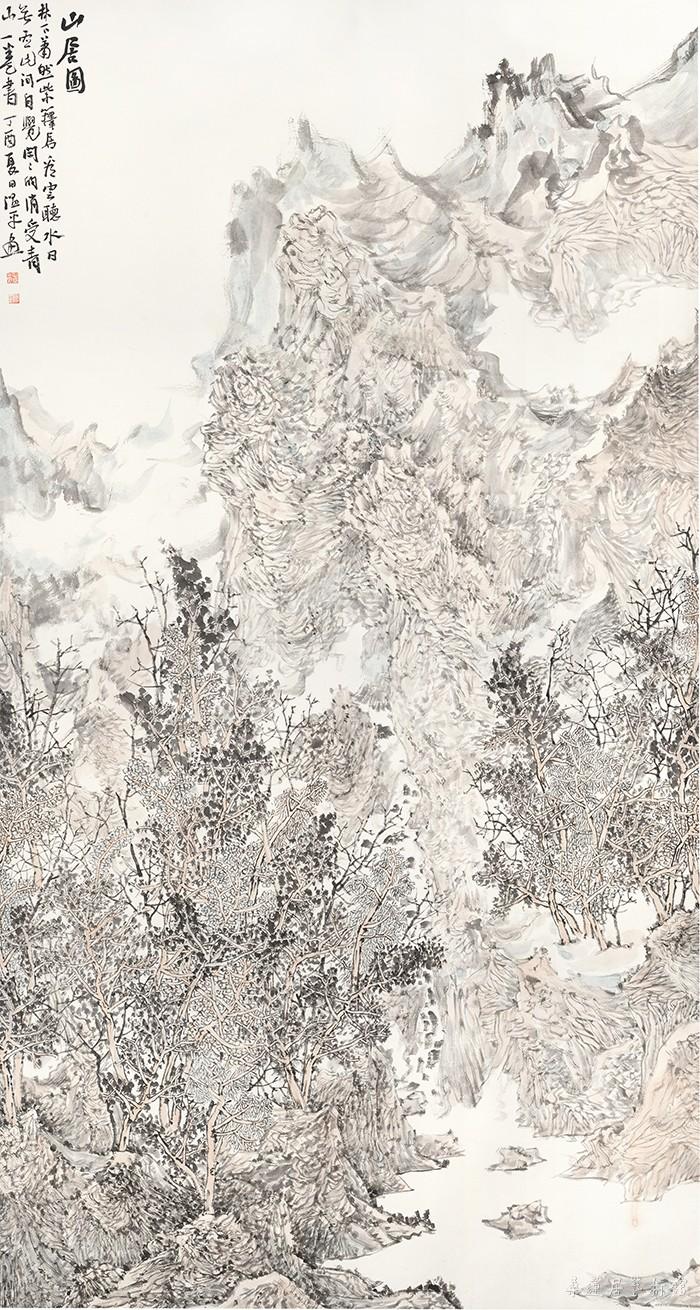 胡温平 山居图 177×95cm  缩图