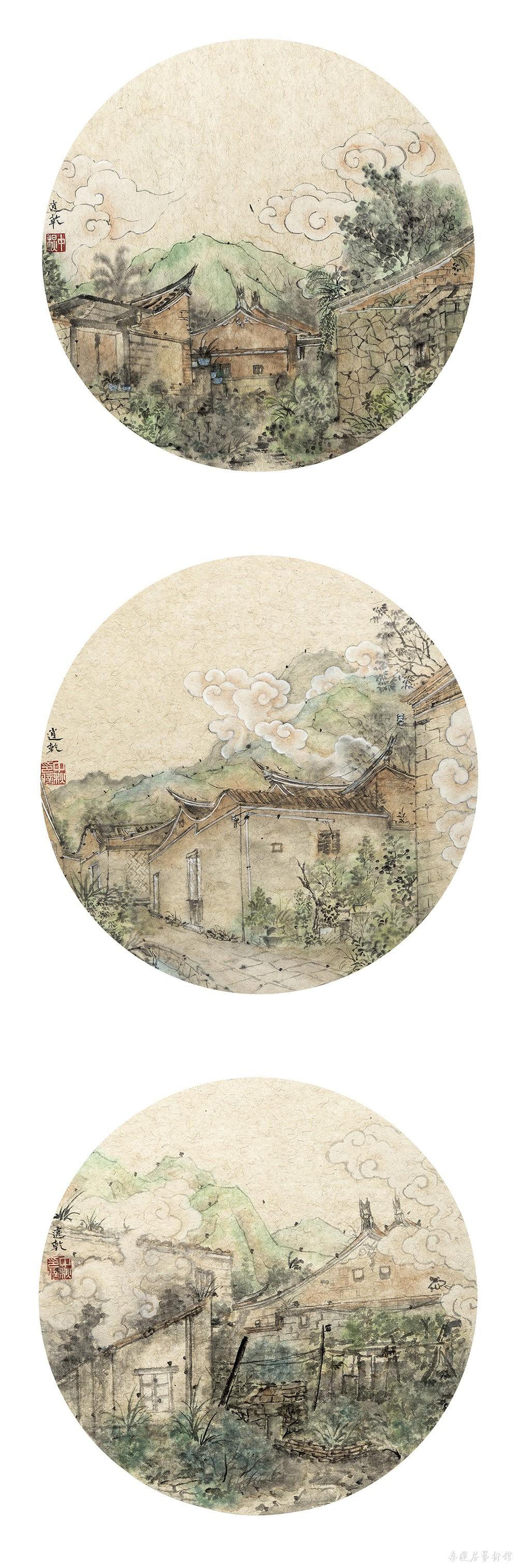 陈中秋 团扇32×32cm×3