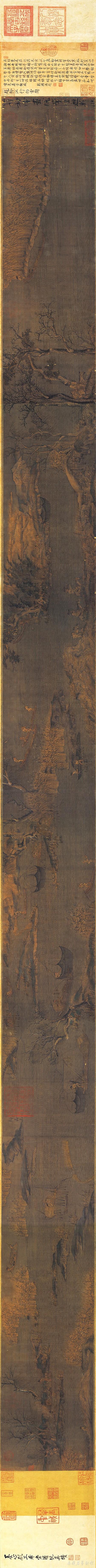 南唐 赵干 江行初雪图 绢本设色 25.9×376cm 裁