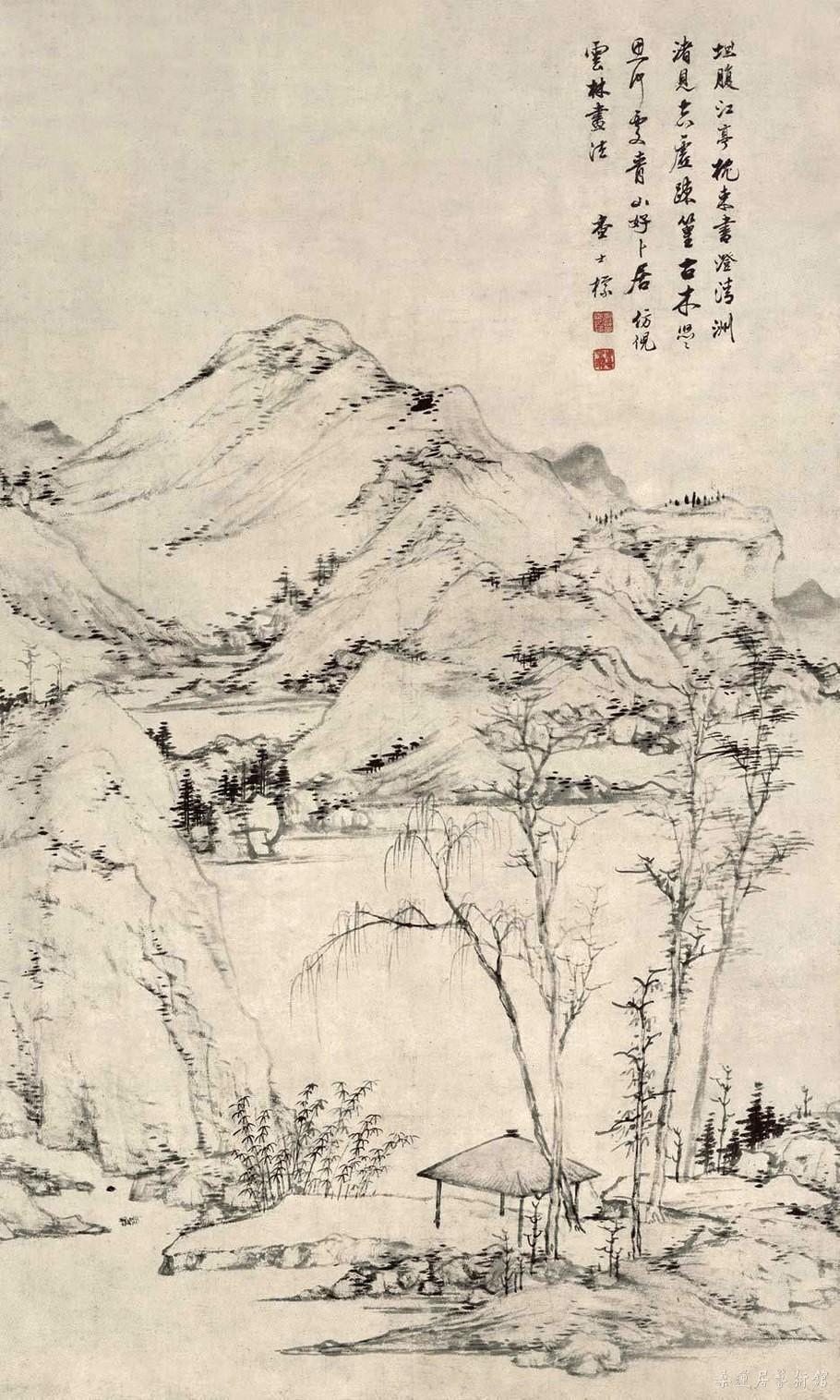 查士标 青山卞居图 纸本墨笔 91.5×55.7cm 天津博物馆 副本