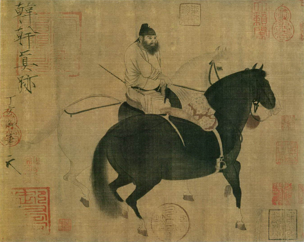 唐 韩幹 牧马图 27.5×34.1cm 绢本 台北故宫博物院藏 副本