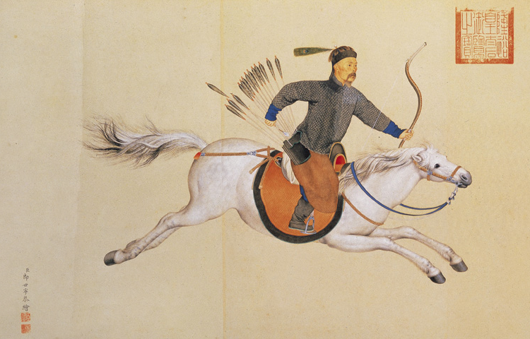 清 郎世宁 画玛常斫阵图 38.4×285.9cm 纸本设色 台北故宫博物院藏 局部