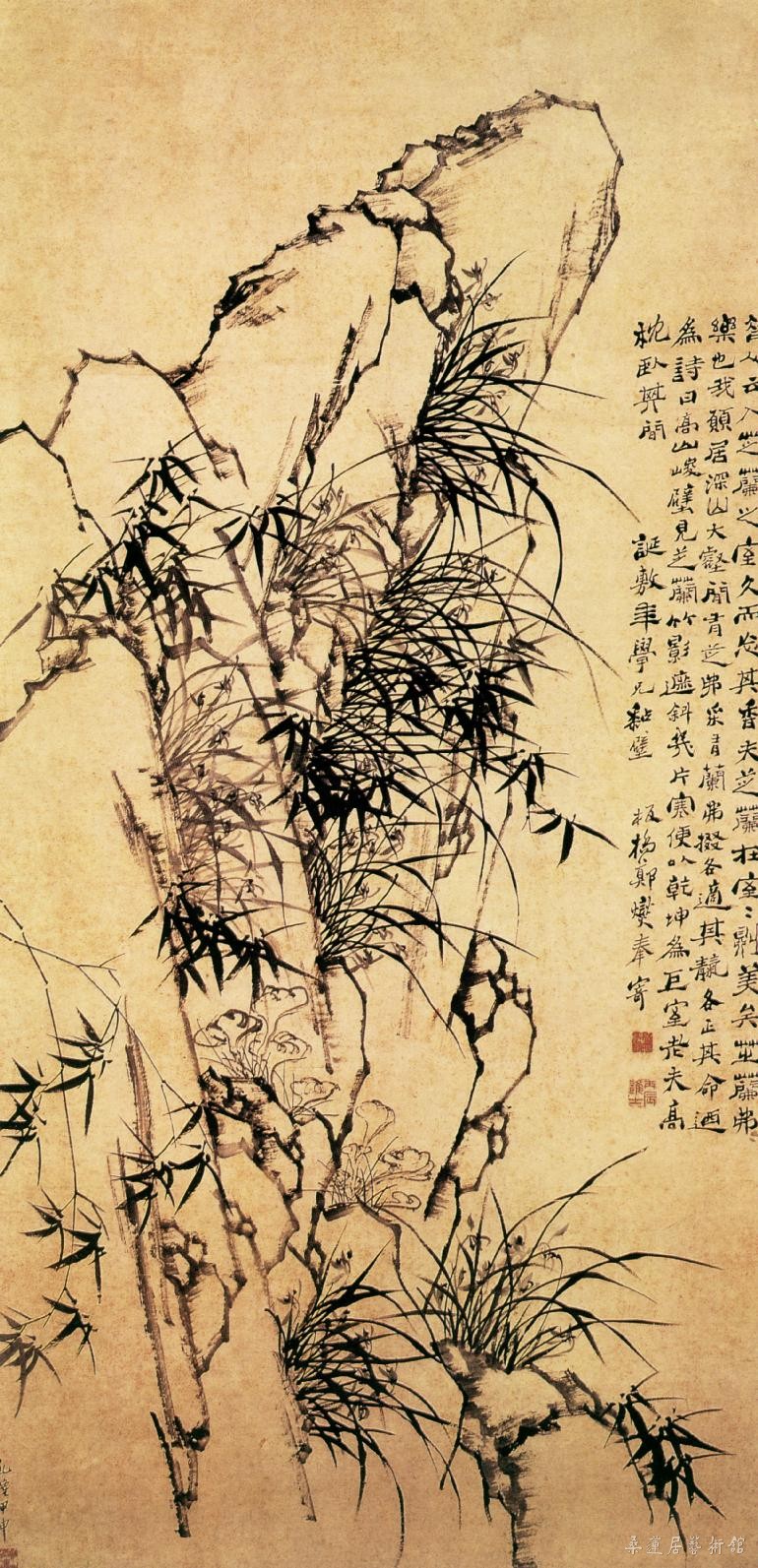 清 郑燮 兰竹图 纸本墨笔 240.3×120厘米上海博物馆藏
