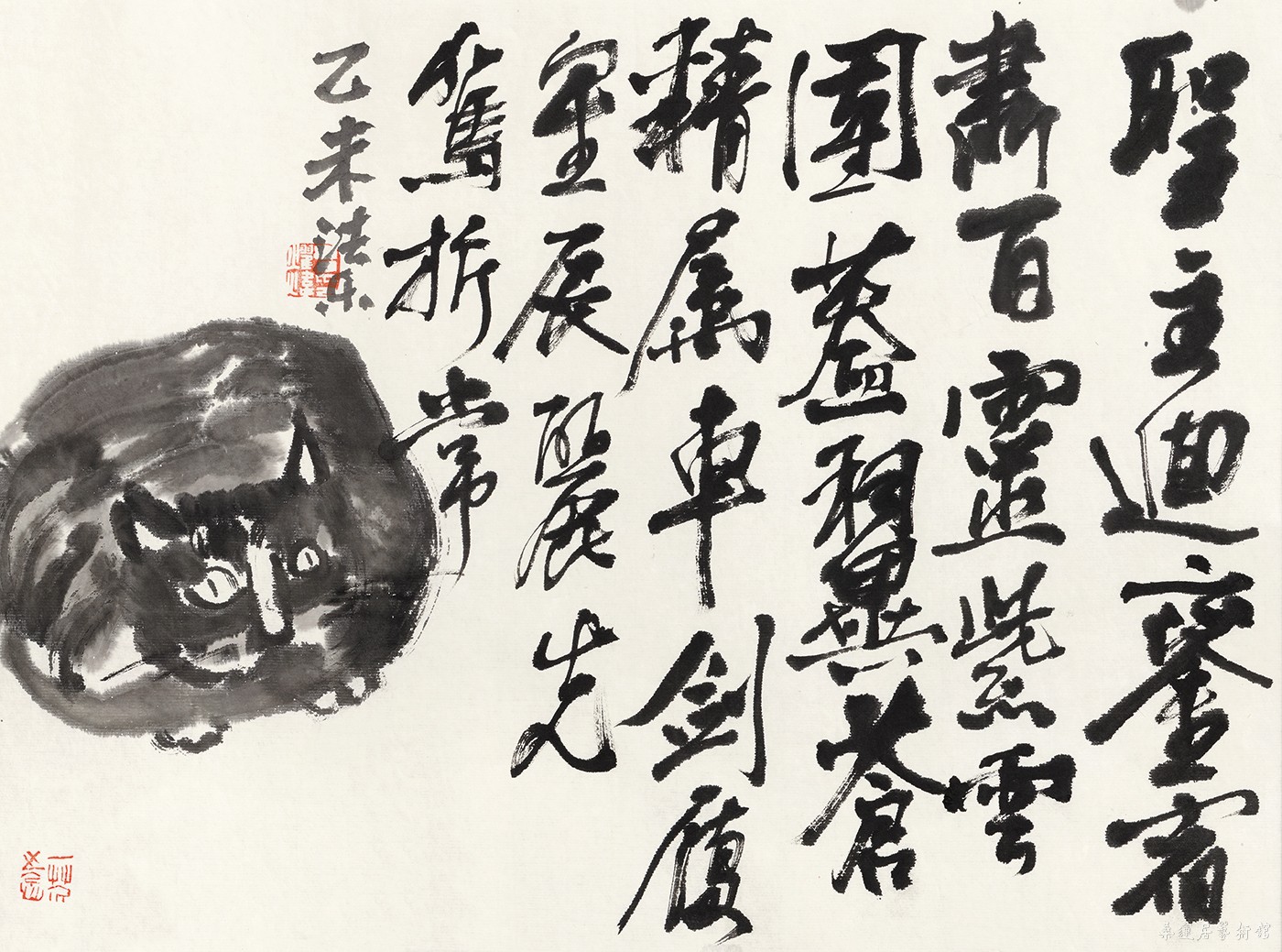 吕耀炜 猫 36×47cm