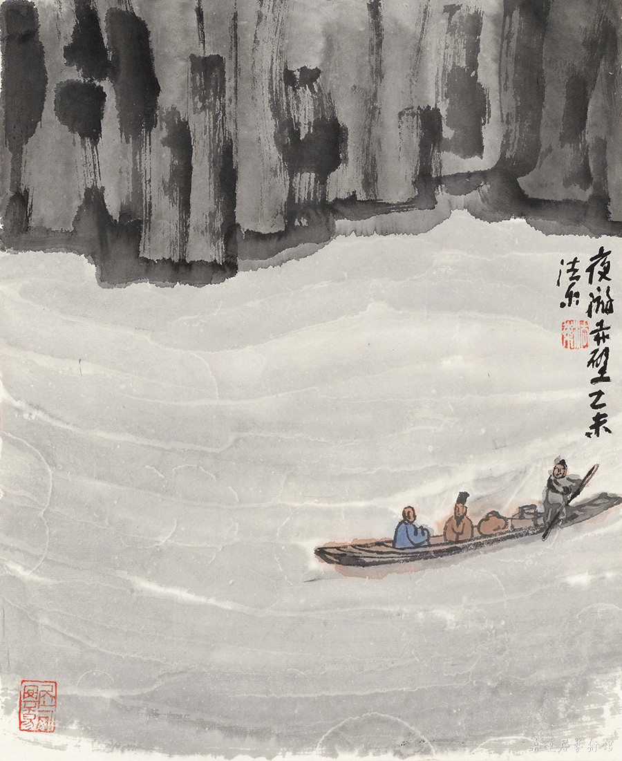吕耀炜 夜游赤壁 35×29cm