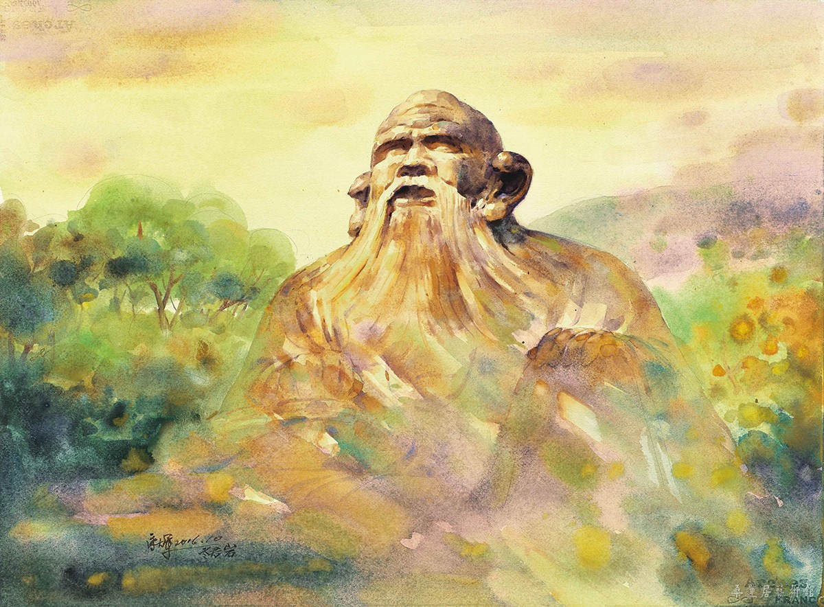 蔡永辉《君临天下》水彩画