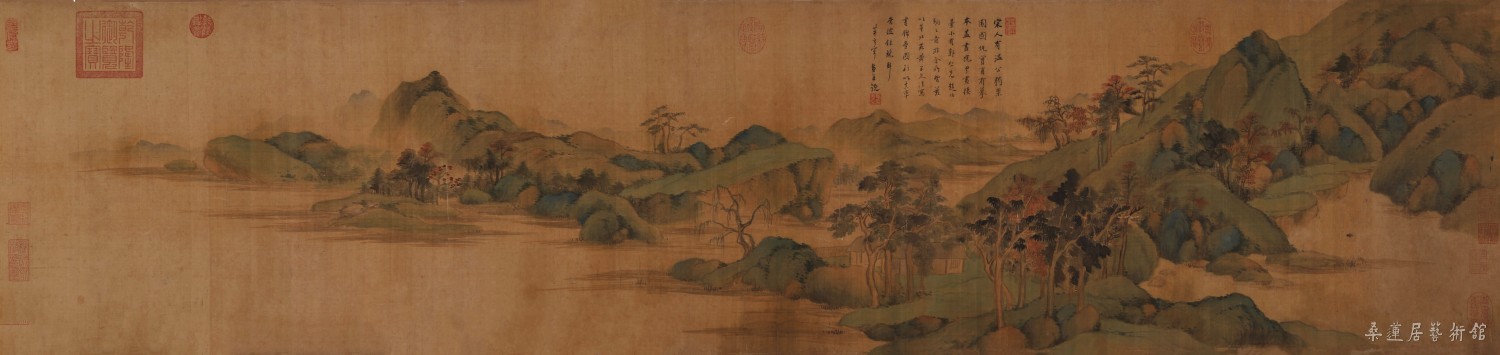 b01 明 董其昌昼锦堂图并书记 卷 绢本设色 纵41厘米 横180厘米吉林省博物院藏