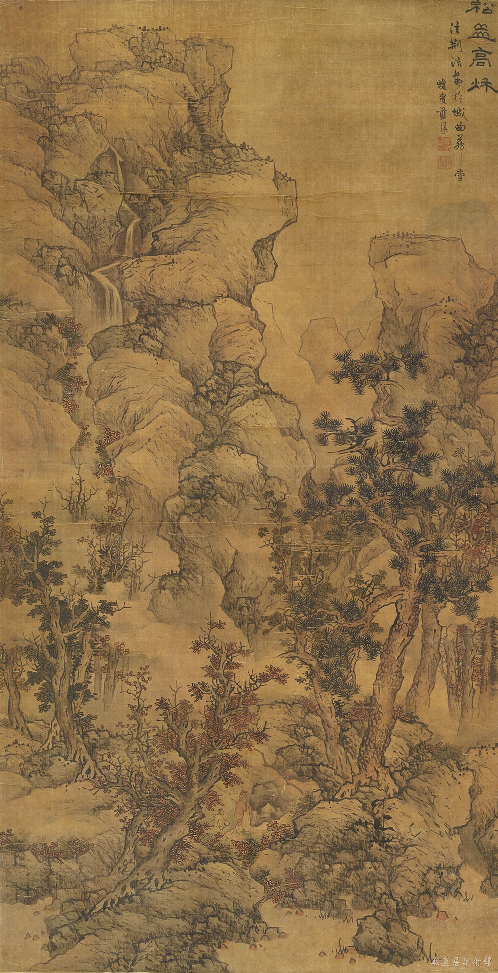 b14  明 蓝瑛松岳高秋图 轴 绢本设色 纵184.3米 横94.1厘米浙江省博物馆藏