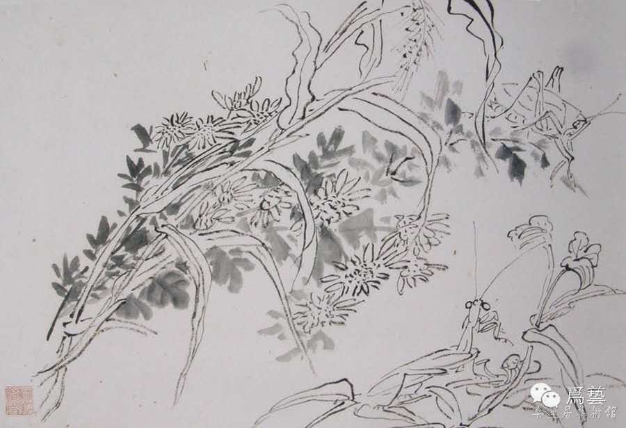11 黄宾虹花鸟册页（选二） 浙江省博物馆藏