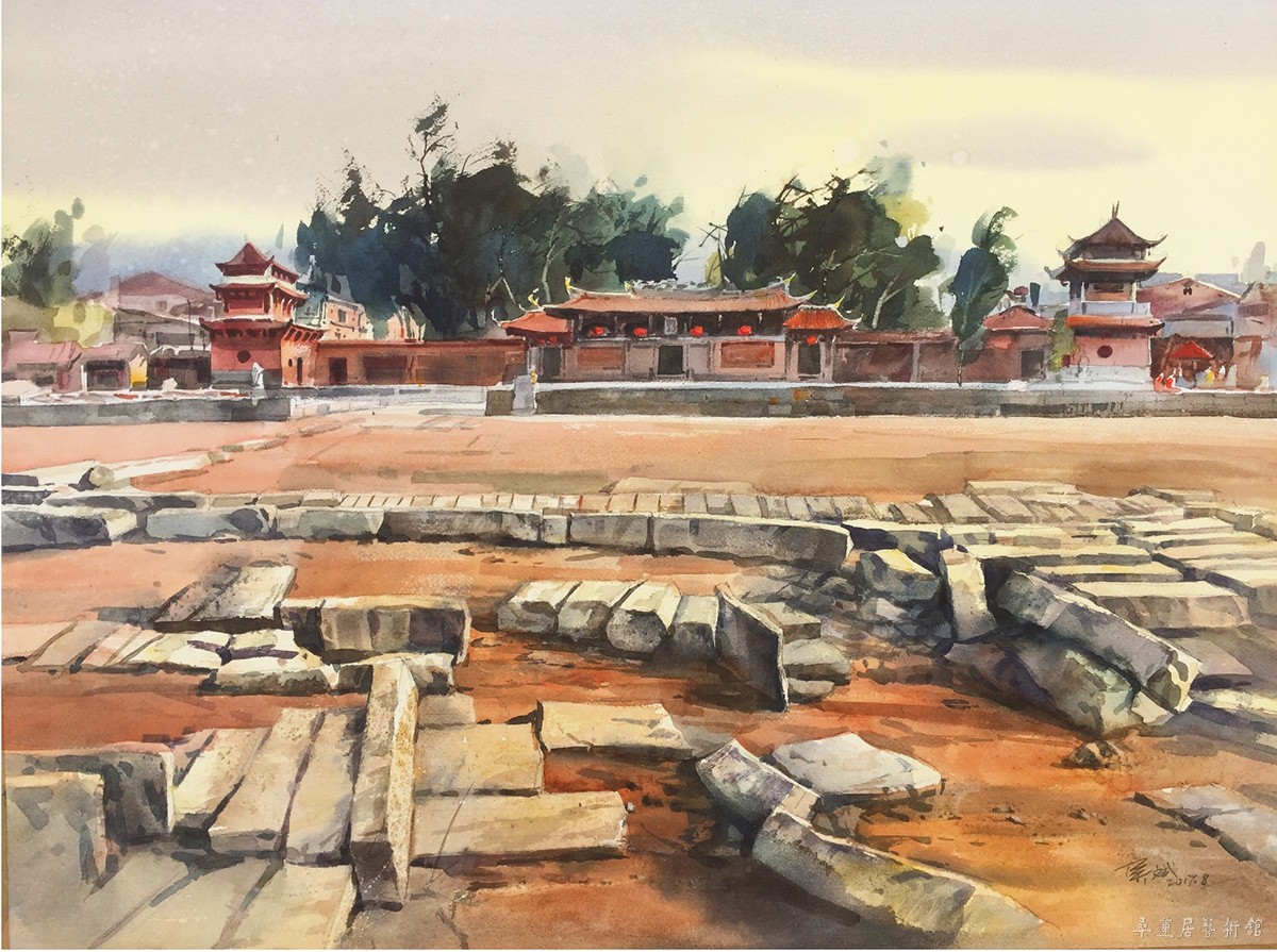 吴斌《泉州德济门遗址》水彩画