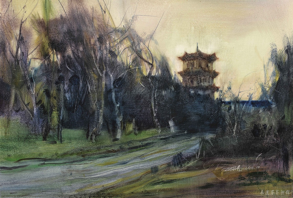 姚波《丝路古港泉州行记•佛指高明-六胜塔》水彩画