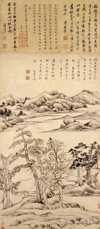 董其昌 高逸图 纸本墨笔 89.5cm×51.6cm