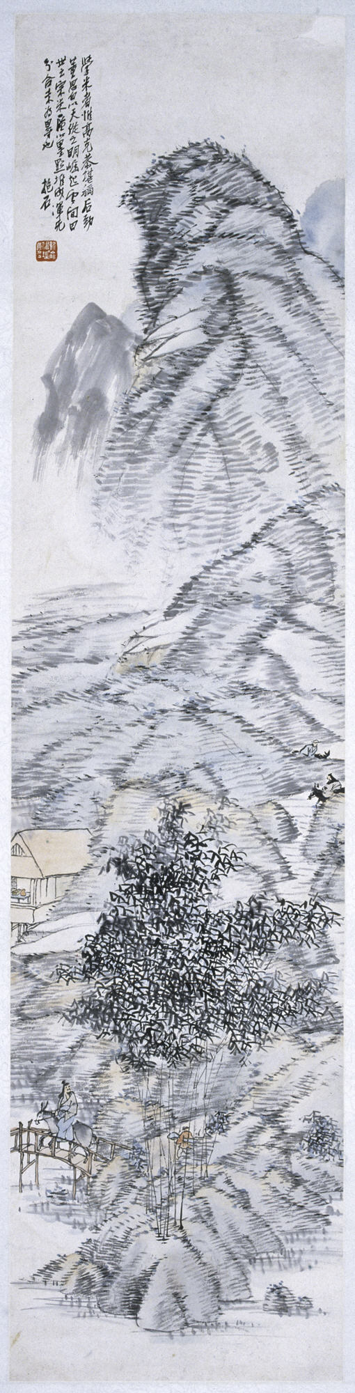 傅抱石 1925年 竹下骑驴
