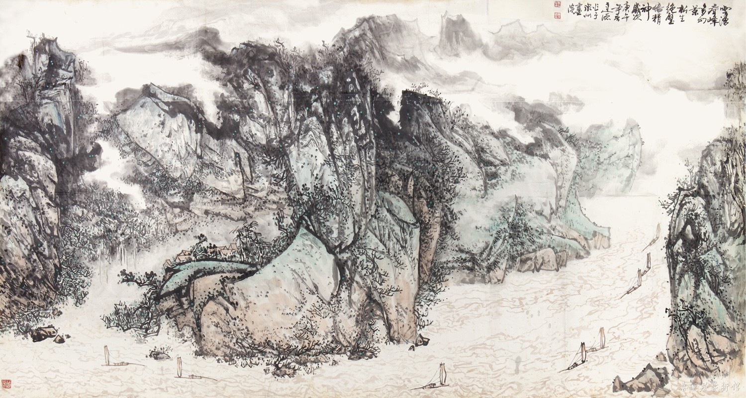 黄达德 雪湧群峰-1990年作 130×240㎝ 约28平尺