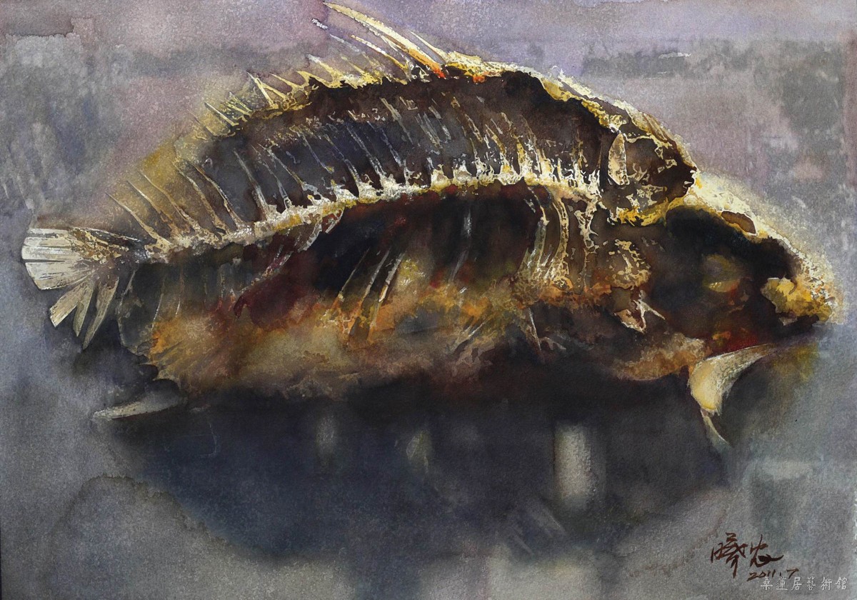 《鱼》水彩画43.5X30.5cm 黄曦农a 缩图