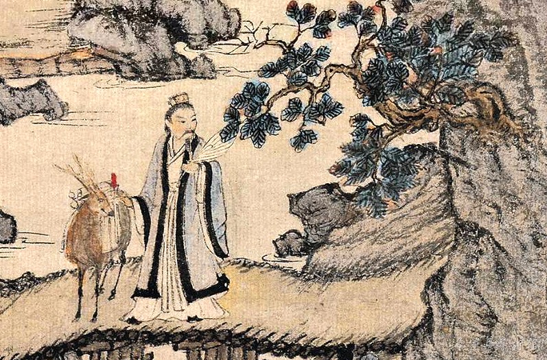 元 王蒙 《葛稚川移居图》轴 设色纸本 139×58cm 故宫博物院藏 局部4