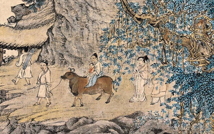 元 王蒙 《葛稚川移居图》轴 设色纸本 139×58cm 故宫博物院藏 局部5 缩图