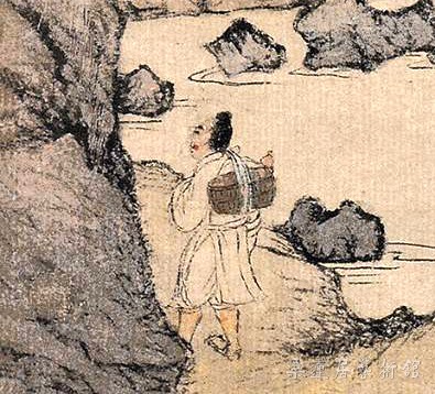 元 王蒙 《葛稚川移居图》轴 设色纸本 139×58cm 故宫博物院藏 局部6