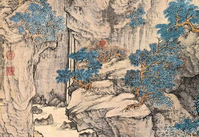 元 王蒙 《葛稚川移居图》轴 设色纸本 139×58cm 故宫博物院藏 局部11 缩图
