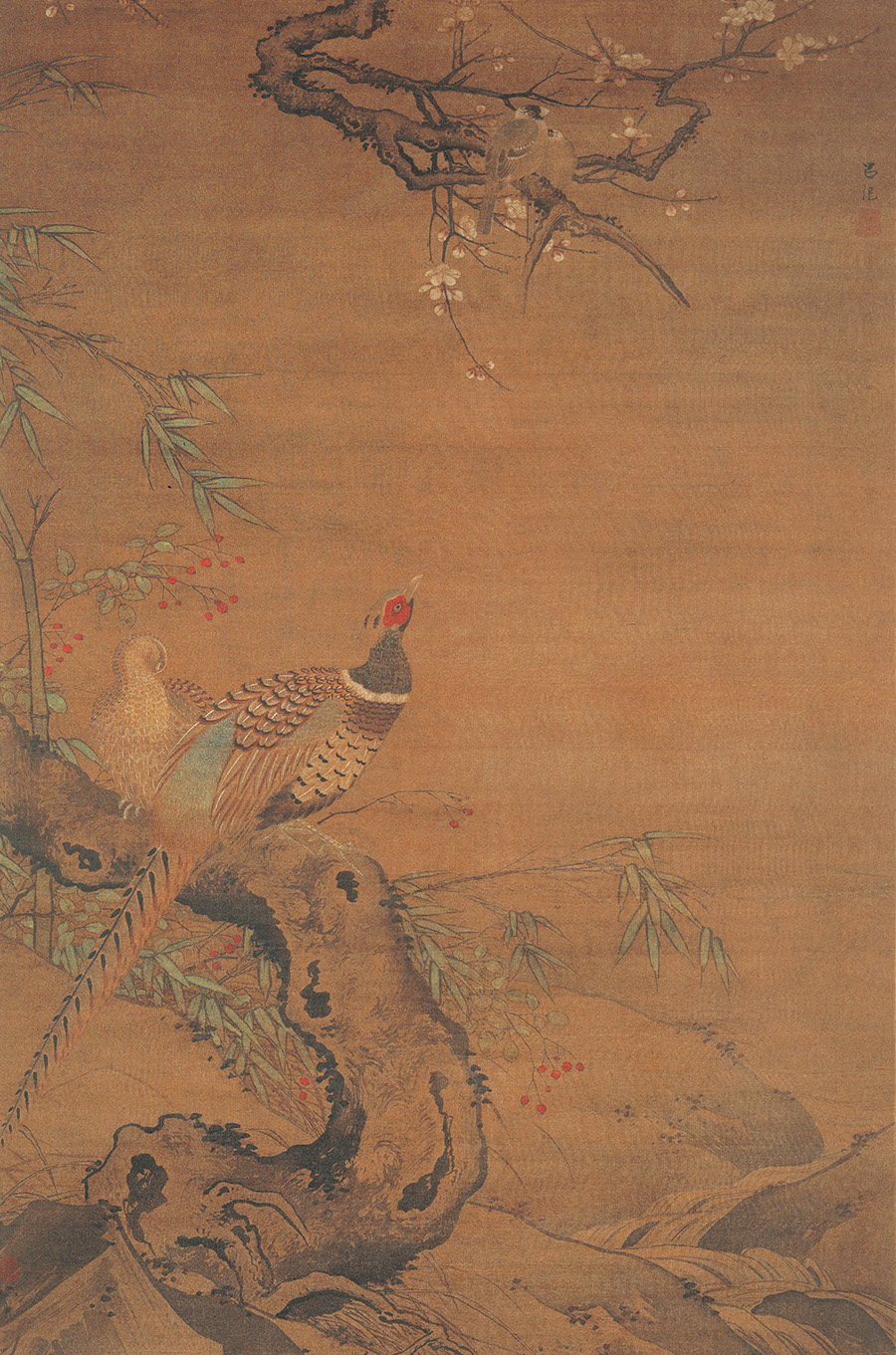 明 吕纪 双雉图轴 128.4×84.9cm 上海博物馆藏 缩图