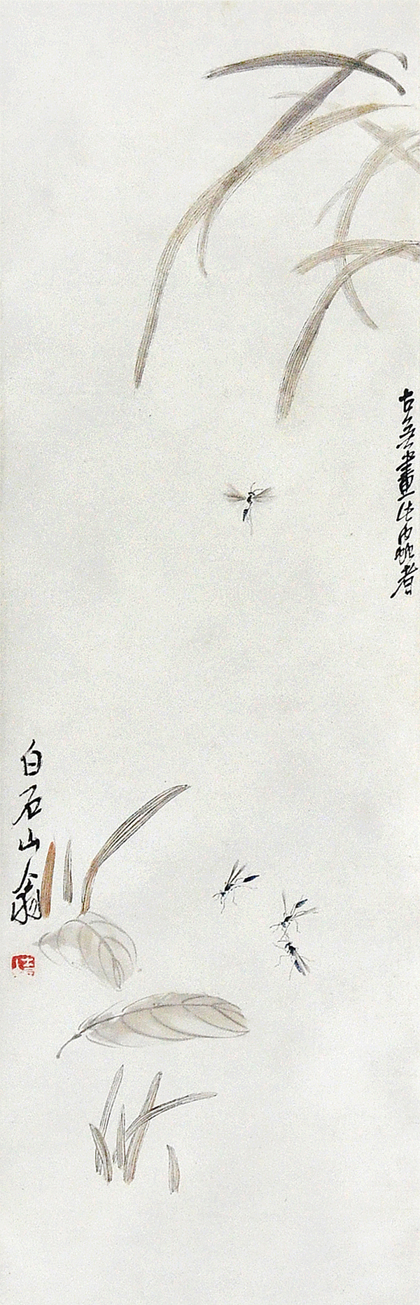 齐白石 花卉虫草 78x25cm 轴 缩图