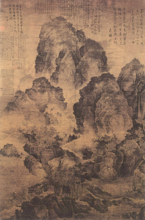 宋 范宽 临流独坐图 绢本淡设色 166.1×106.3厘米 台北故宫博物院藏 副本缩图
