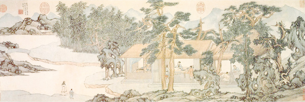 明 文徵明 真赏斋图 纸本淡设色 28.6×79cm 上海博物馆藏 副本缩图