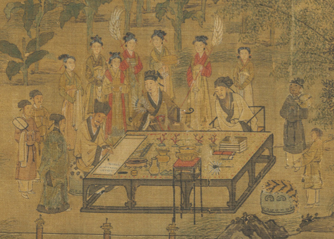 第一组：王诜、蔡肇和李之仪围观苏轼写书法 缩图