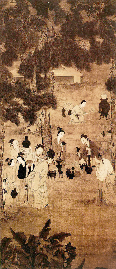 宋 刘松年 博古图 立轴,绢本淡设色,纵128.3厘米,横56.6厘米 台北故宫博物院藏台北故宫博物院藏 副本缩图