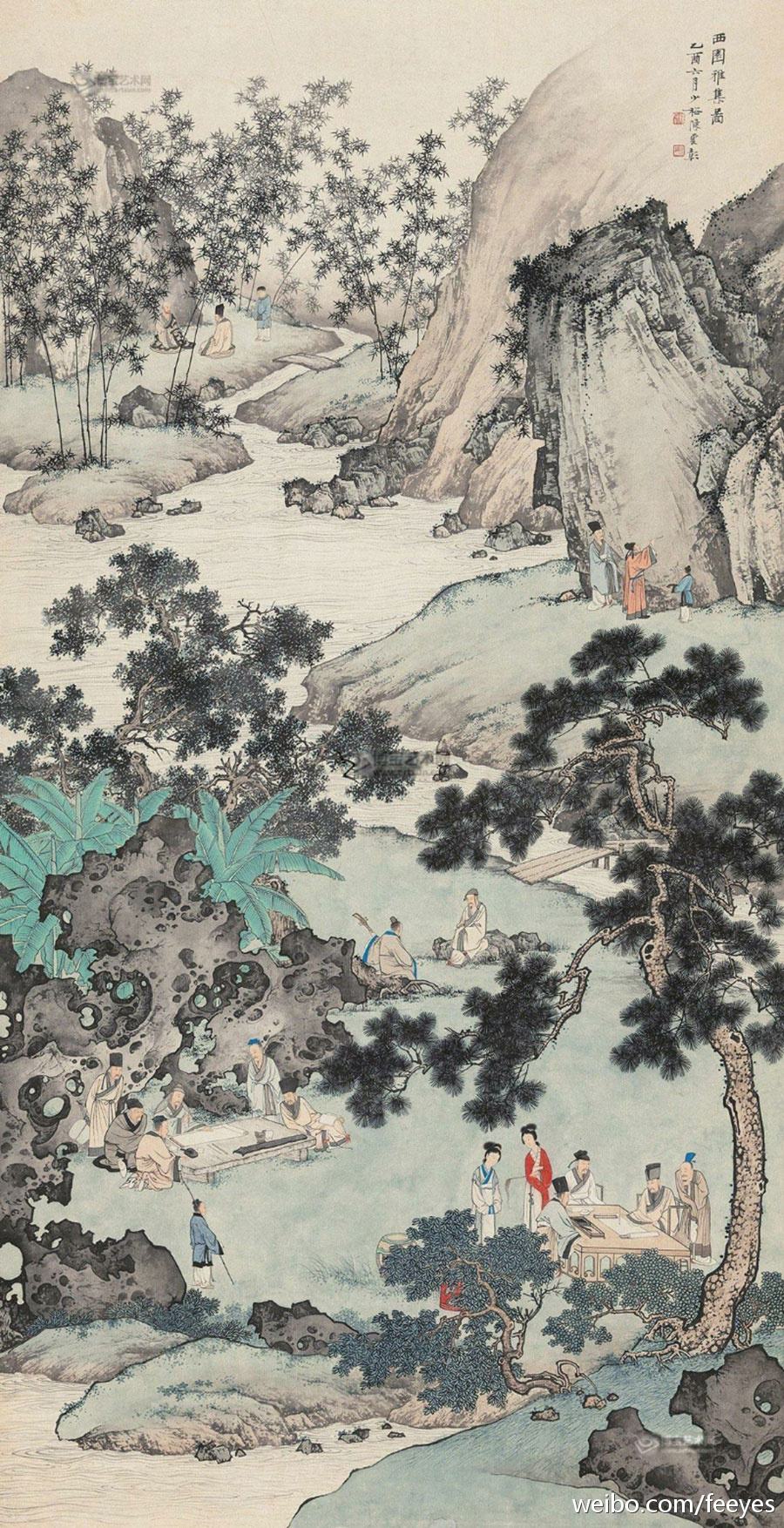 陈少梅 西园雅集图 1945年作 131×67.5cm 立轴纸本 北京匡时拍卖2017秋拍