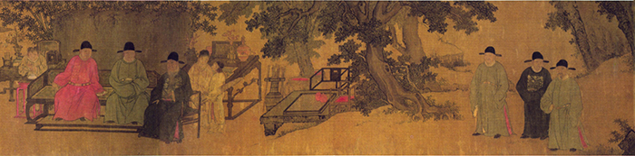明 谢环 杏园雅集图（全卷）2 绢本设色 37×401cm 镇江博物馆藏 缩图