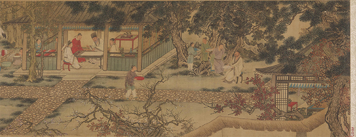 明 谢环 香山九老图 绢本设色 29.8×148.2厘米 美国克利夫兰美术馆藏 局部1 缩图