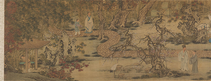 明 谢环 香山九老图 绢本设色 29.8×148.2厘米 美国克利夫兰美术馆藏 局部2 缩图