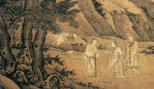 明 倪端 《聘庞图》轴 绢本设色 163.8×92.4cm 北京故宫博物院藏4 局部2 缩图