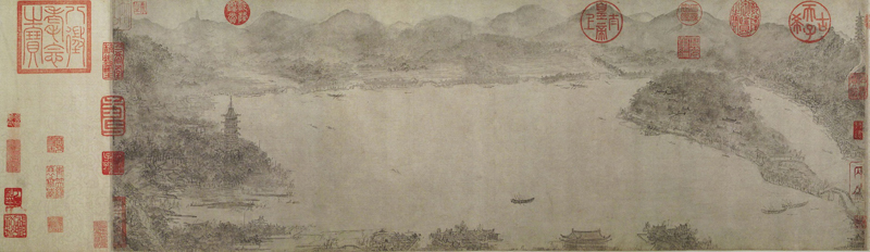 南宋 李嵩（传） 西湖图卷 纸本墨笔 26.7×85厘米 上海博物馆藏 局部2 缩图