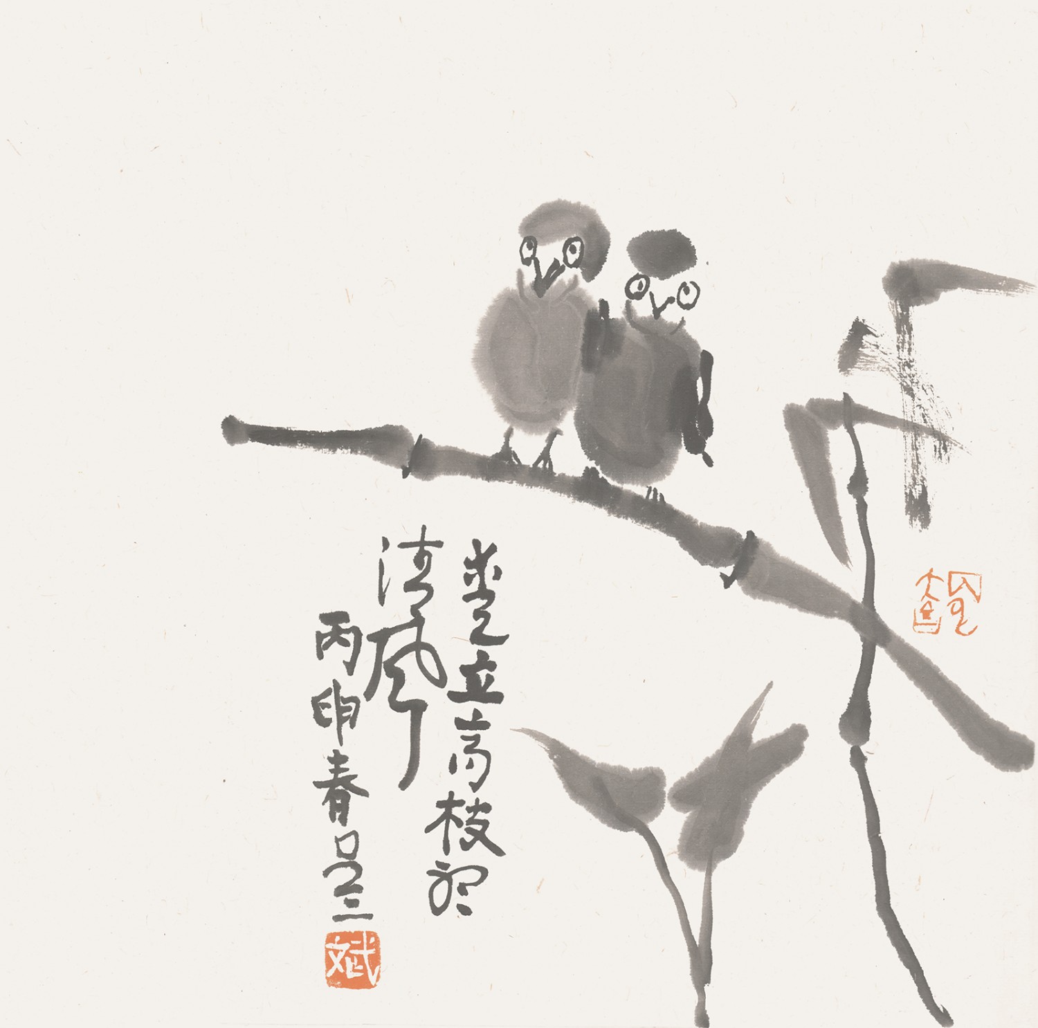爱立高枝听清风（34cmX34cm)