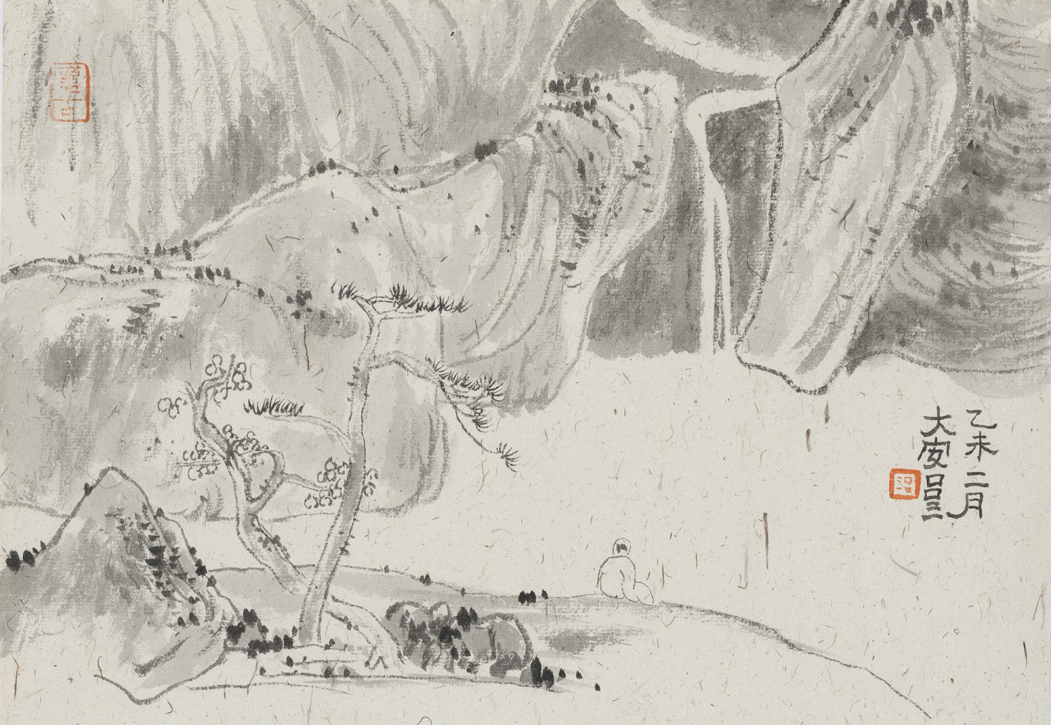 坐看流水（33cmX23cm)2015年