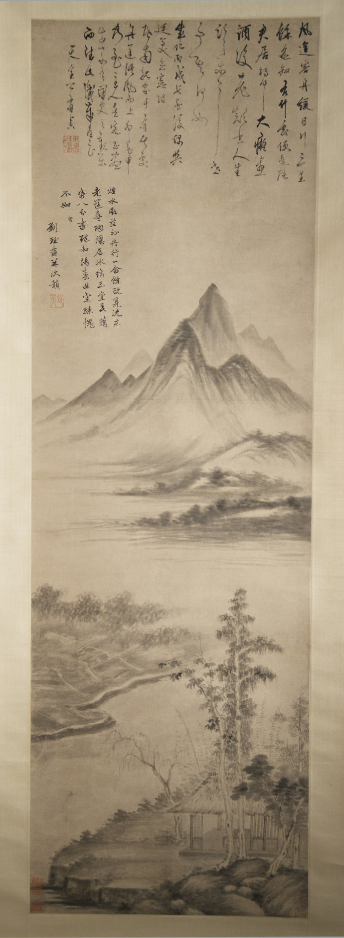 圖3，劉玨（款）《煙水微茫圖軸》，蘇州博物館藏