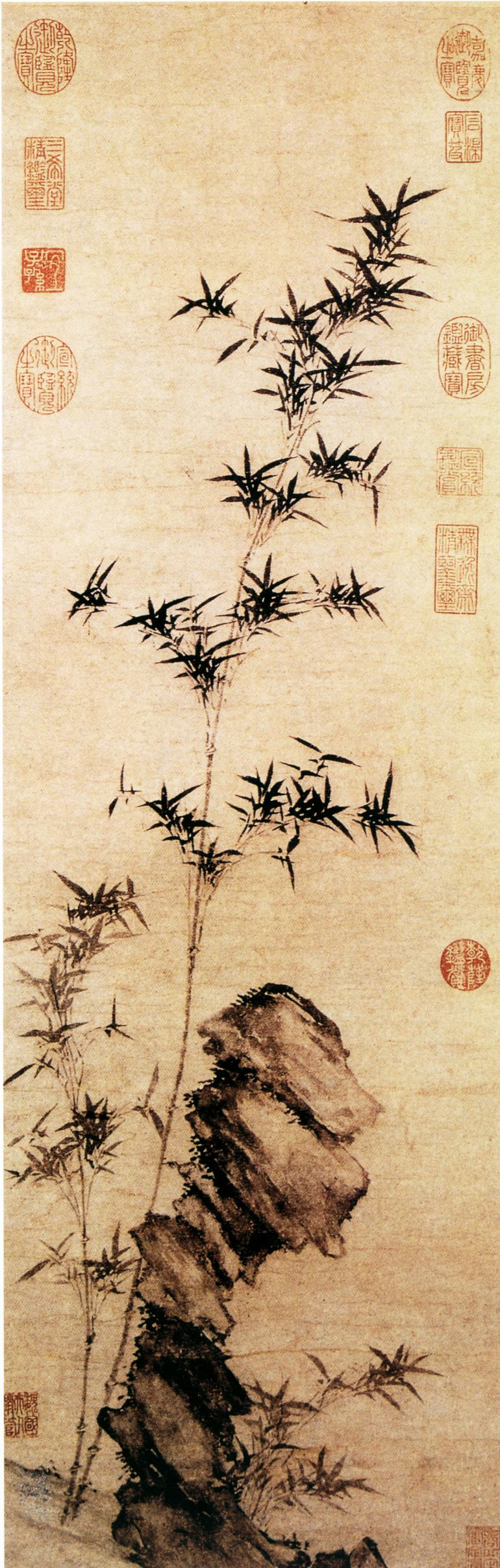 管道昇 水竹图 立轴，纸本，墨笔，纵87．1厘米，横28．7厘米。中国台北故宫博物院藏