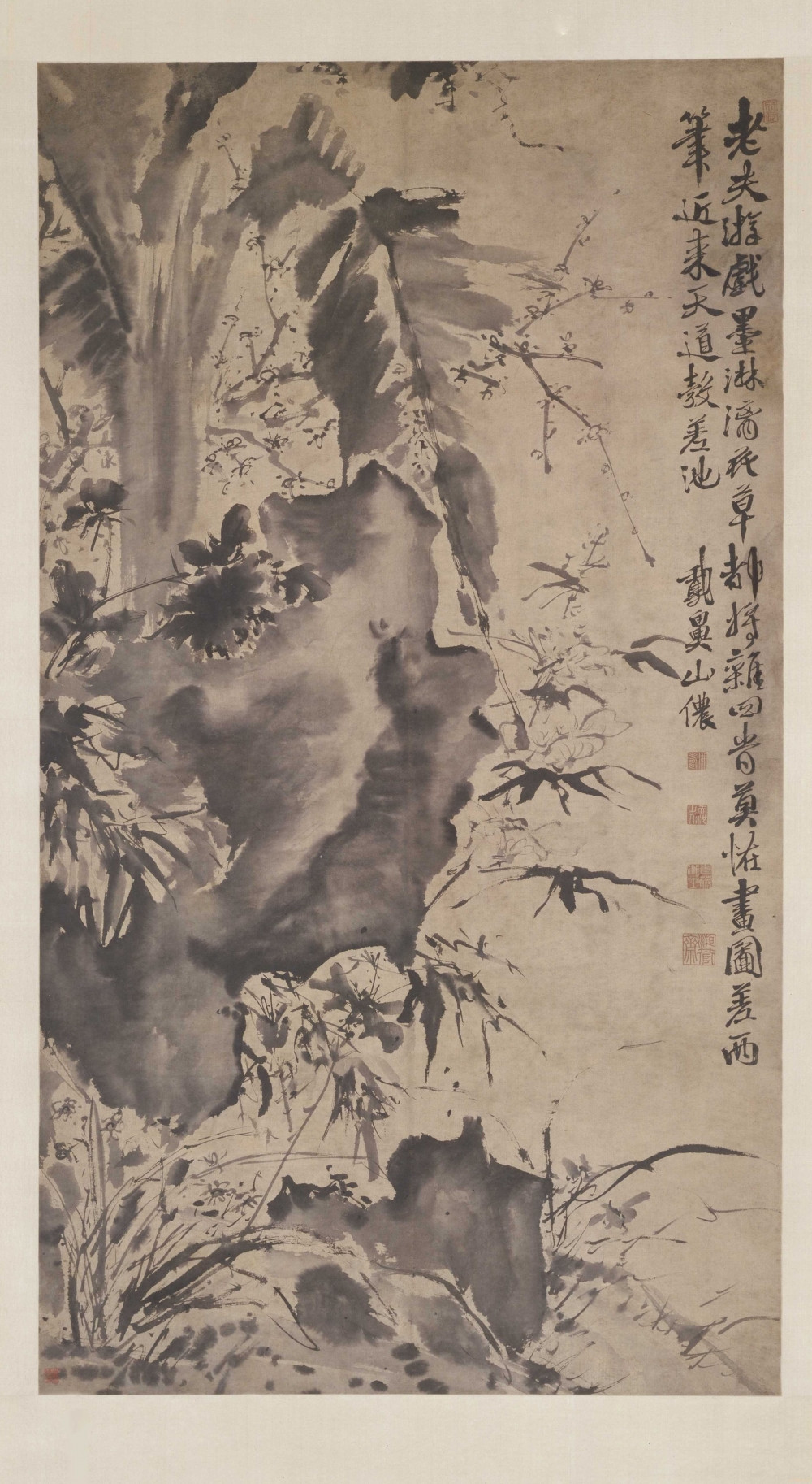 徐渭 四季花卉图 纸本墨笔