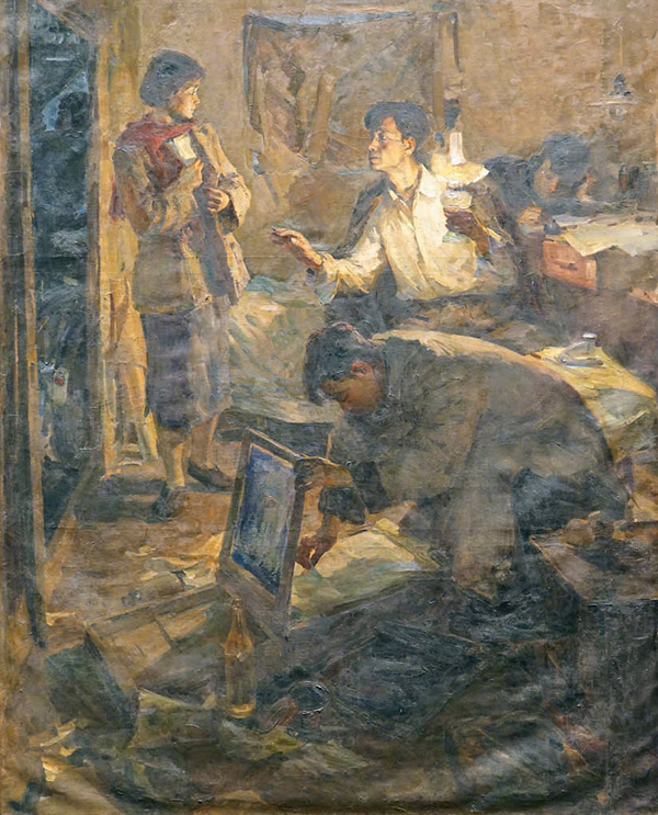 侯一民《地下工作者》 210cm×176cm 布面油画 1957年 副本 缩图