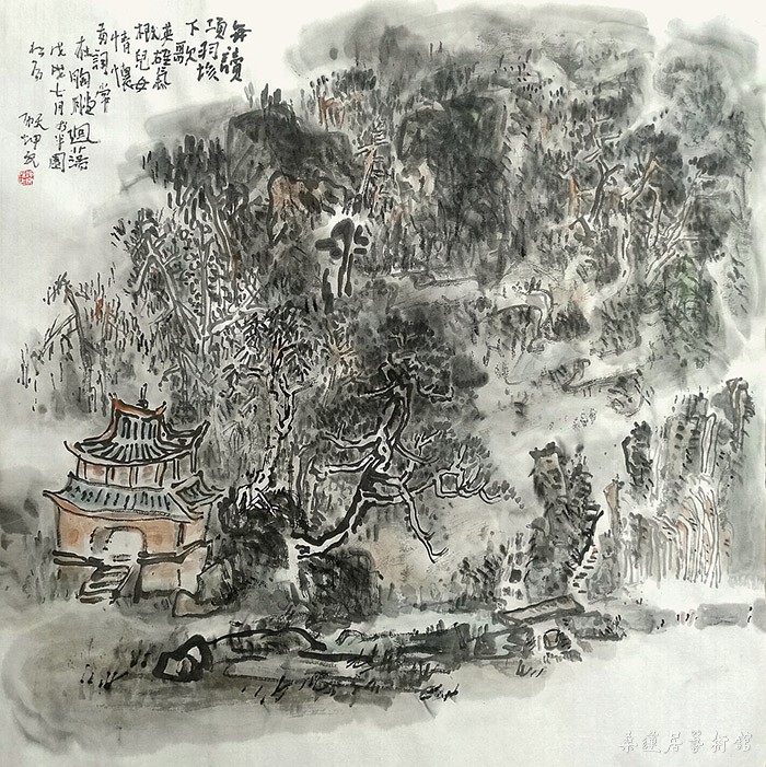 读《垓下歌》后作68㎝×68㎝2018年 缩图