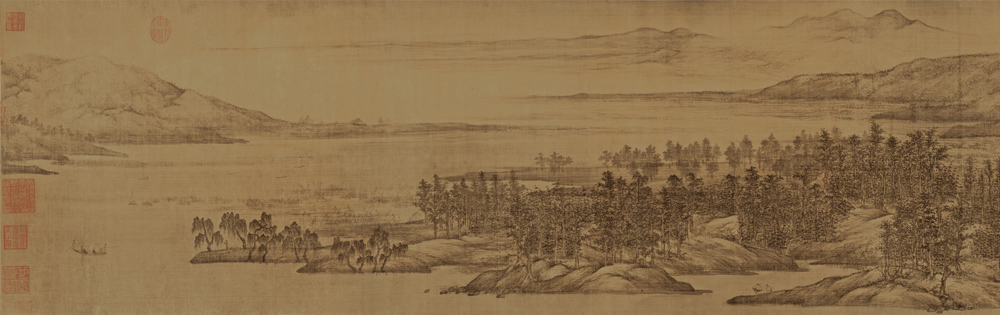 五代南唐 董源 夏景山口待渡图卷（全卷）绢本 局部2 缩图