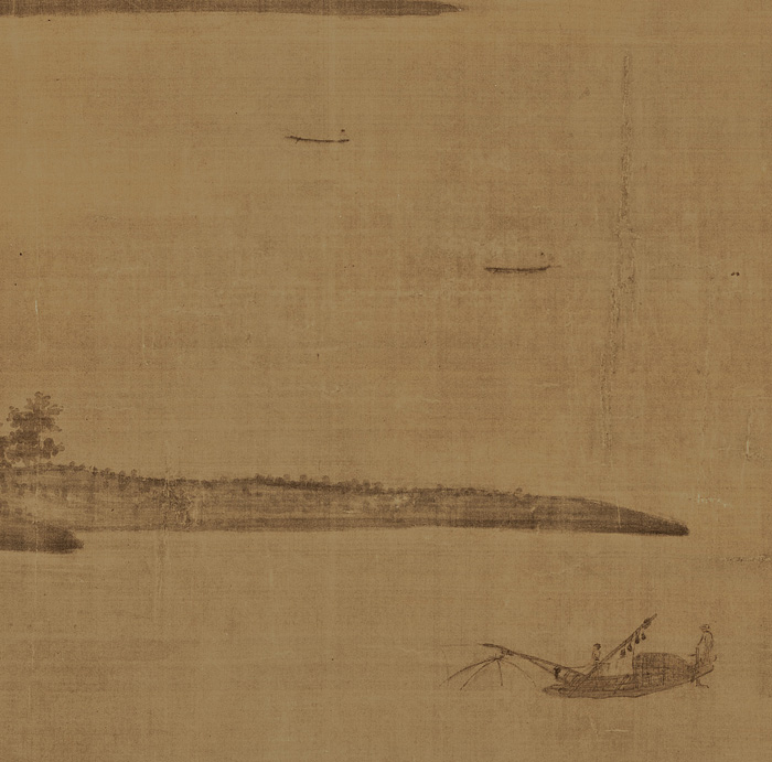 五代南唐 董源 夏景山口待渡图卷(全卷)绢本 人4 缩图